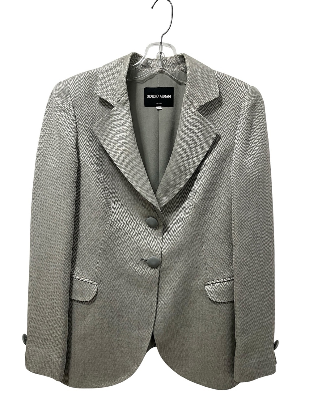 Vintage Giorgio Armani Tailored Herringbone Jacket - Size 42 (US 6/8)